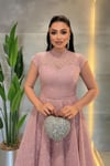 Dantel Payet Kumaş Midi Elbise - PUDRA