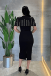 Double Kumaş Bolero Detaylı Kalem Elbise - SİYAH