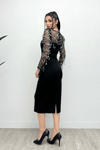 Scuba Fabric Spangle Fringed Dress - Silver