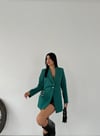Double Kumaş Taş Detaylı Ceket - YEŞİL