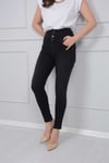 Düğme Detaylı Skinny Jean - Füme