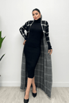 Ekose Desen Triko Takım - SİYAH