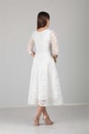 Full Dantel Midi Elbise - Beyaz
