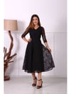 Full Dantel Midi Elbise - SİYAH