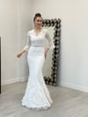 Full Güpür Balık Elbise - BEYAZ