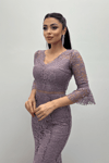 Full Güpür Balık Elbise - LİLA