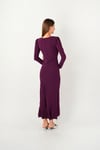 Stone Tassel Detailed Evening Dress - PURPLE