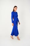Stone Tassel Detailed Evening Dress - SAX BLUE