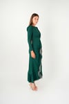 Stone Tassel Detailed Evening Dress - EMERALD GREEN