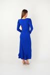 Stone Tassel Detailed Evening Dress - SAX BLUE