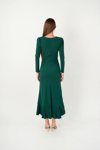 Stone Tassel Detailed Evening Dress - EMERALD GREEN