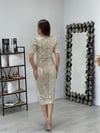 Kadife Payet Ceket Elbise - GOLD