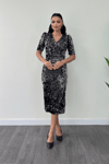 Velvet Sequin Jacket Dress - Silver