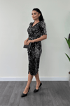 Velvet Sequin Jacket Dress - Silver