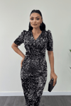 Velvet Sequin Jacket Dress - Silver
