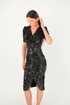 Velvet Sequin Jacket Dress - Silver