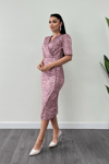 Velvet Sequin Jacket Dress - Powder