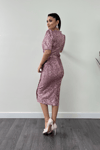 Velvet Sequin Jacket Dress - Powder