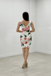 Thick Strap Rose Figured Dress - White