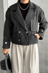 Kaşe Kumaş Bomber Mont - ANTRASİT