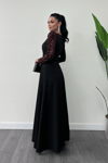 Crepe Fabric  Spangle Detailed Dress - BURGUNDY