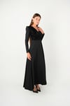 Crepe Fabric  Spangle Detailed Dress  - Black