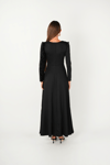 Crepe Fabric  Spangle Detailed Dress  - Black