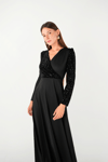 Crepe Fabric  Spangle Detailed Dress  - Black