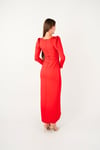 Pleat Detailed Dress - RED