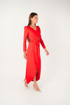 Pleat Detailed Dress - RED