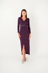 Pleat Detailed Dress - PURPLE
