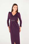 Pleat Detailed Dress - PURPLE