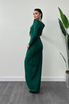 Pleat Detailed Dress - EMERALD GREEN