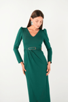 Pleat Detailed Dress - EMERALD GREEN