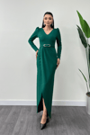Pleat Detailed Dress - EMERALD GREEN