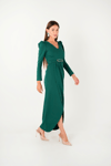 Pleat Detailed Dress - EMERALD GREEN