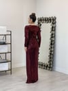 Kruvaze Payet Elbise - BORDO