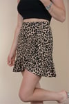 Leopar Fırfırlı Etek