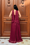 Organze Şifon Kumaş Taş Detaylı Abiye Elbise - BORDO