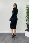 Crepe Fabric Button Detailed Suit - Black