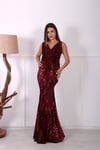 Payet Tasarım Elbise - Bordo