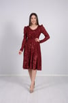 Payet Tasarım Midi Elbise - Bordo