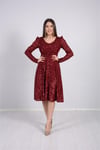 Payet Tasarım Midi Elbise - Bordo