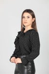 Puantiye Detaylı Gömlek - Siyah