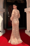 Sequin Fringed Design Dress Gold