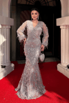Sequin Fringed Design Dress Grey