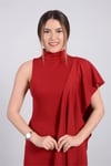 Şal Elbise - Bordo