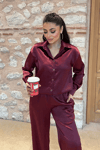 Saten Kumaş Takım - BORDO