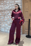 Saten Kumaş Takım - BORDO