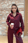 Saten Kumaş Takım - BORDO